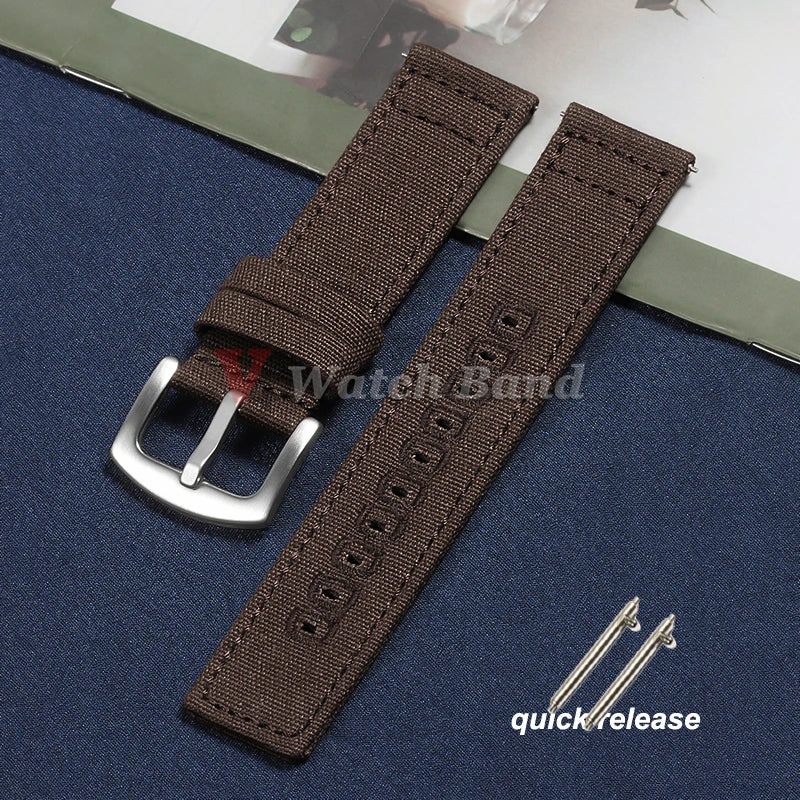 Quick Release Bracelet 18mm 20mm 22mm for Huawei Strap Braided Canvas Watch Band for Samsung Galaxy 3/4 40/44mm Classic 46/42mm