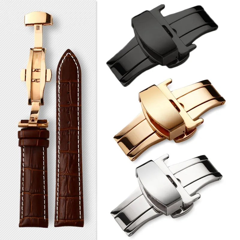 18mm 20mm 22mm 24mm Genuine Leather Watchband Crocodile Pattern Straps Men Women Replacement Universal Bracelet