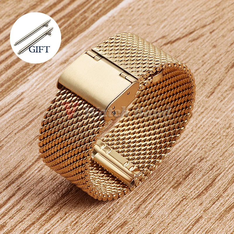 Quick Release Watch Band for DW Stainless Steel Bands for Seiko 1.0mesh Milanese Strap Universal  Wristbelt 18mm 20mm 22mm 24mm