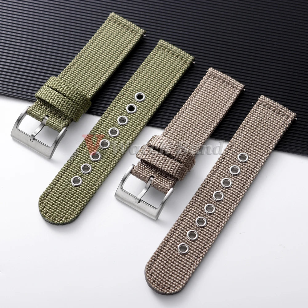 Nylon Watch Band for Seiko Army Military Canvas Woven Nylon Strap 18mm 20mm 22mmQuick Release Wristband Men's Sport Watch Bandss