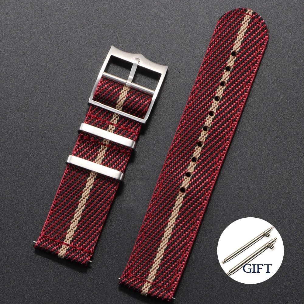 20 22mm Nylon Strap for Tudor for Omega Watch Band Woven Canvas Fabric Band for Seiko Men Military Sport Quick Release Bracelet