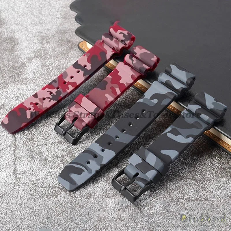 Soft Silicone Watch Band 22mm for Seiko for Rolex Waterproof Camouflage Rubber Watch Strap Bracelet Sport Watch Replacement Belt