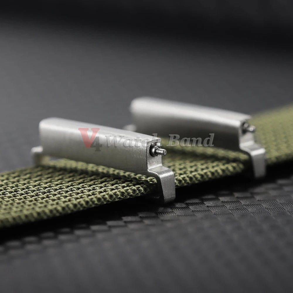 1Pair Watch Connector 20mm to 22mm,22mm to 24mm Quick Release Stainless Steel Milanese Nylon Watch Strap Metal Adapter Accessory