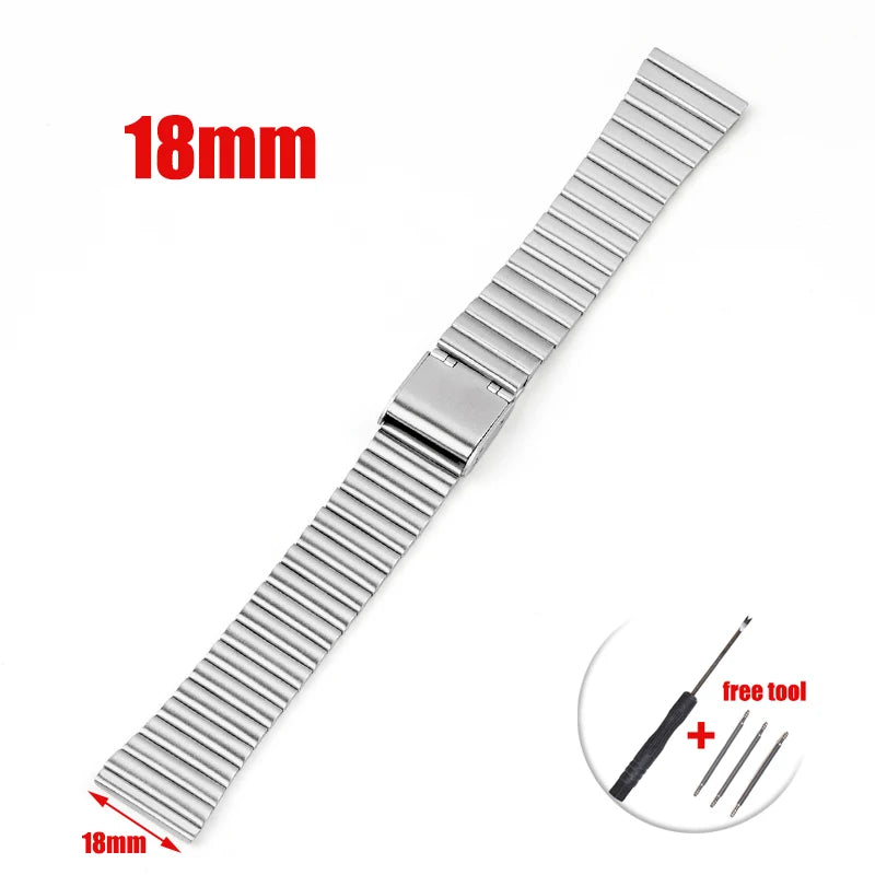 10 12 14 16 18 20mm Watch Band 18mm for Casio F-91W 18mm Metal Strap F91 F91W F84 SGW400 F105 F108 A168 AE1200 AE1300 with Pins