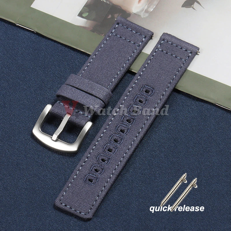 Quick Release Bracelet 18mm 20mm 22mm for Huawei Strap Braided Canvas Watch Band for Samsung Galaxy 3/4 40/44mm Classic 46/42mm