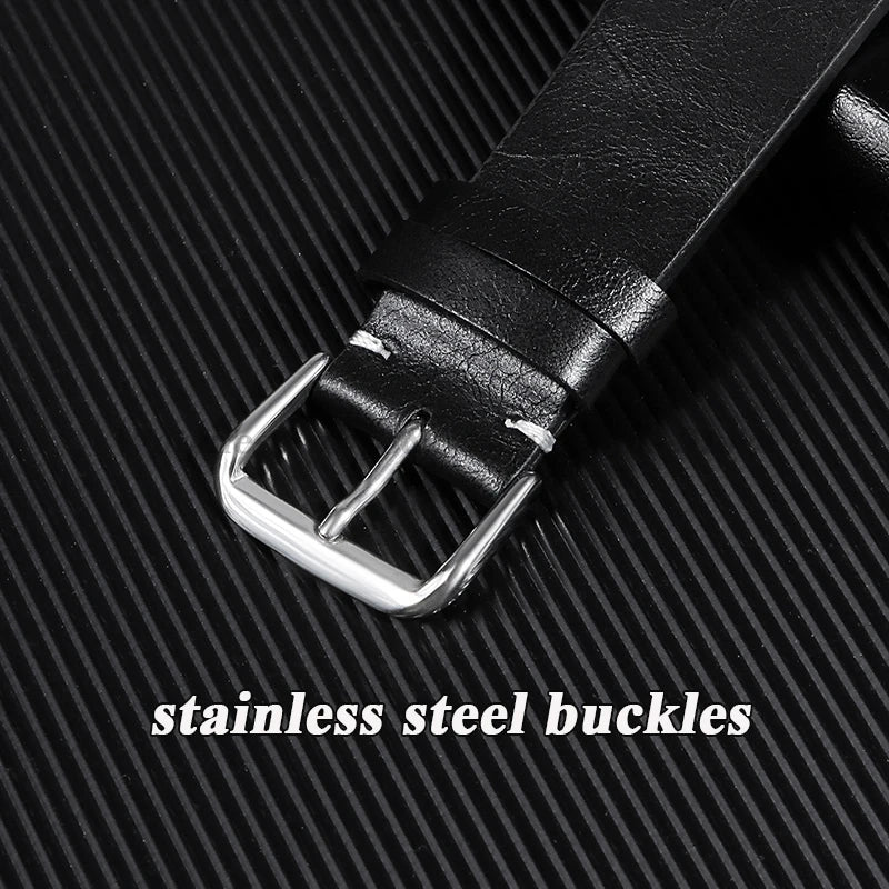 Leather Watch Band 18mm 20mm 22mm 24mm Soft Vintage Bracelets Men Women Quick Release for Omega for Huawei Watch GT4 46mm Strap