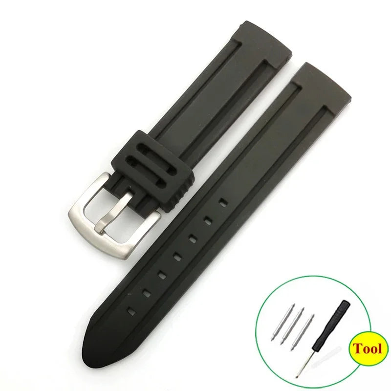 28mm 30mm Sport Watchband Big Width Soft Diving Waterproof Silicone Wristbelt Rubber Watch Strap 18 20mm 22mm 24mm 26mm Bracelet