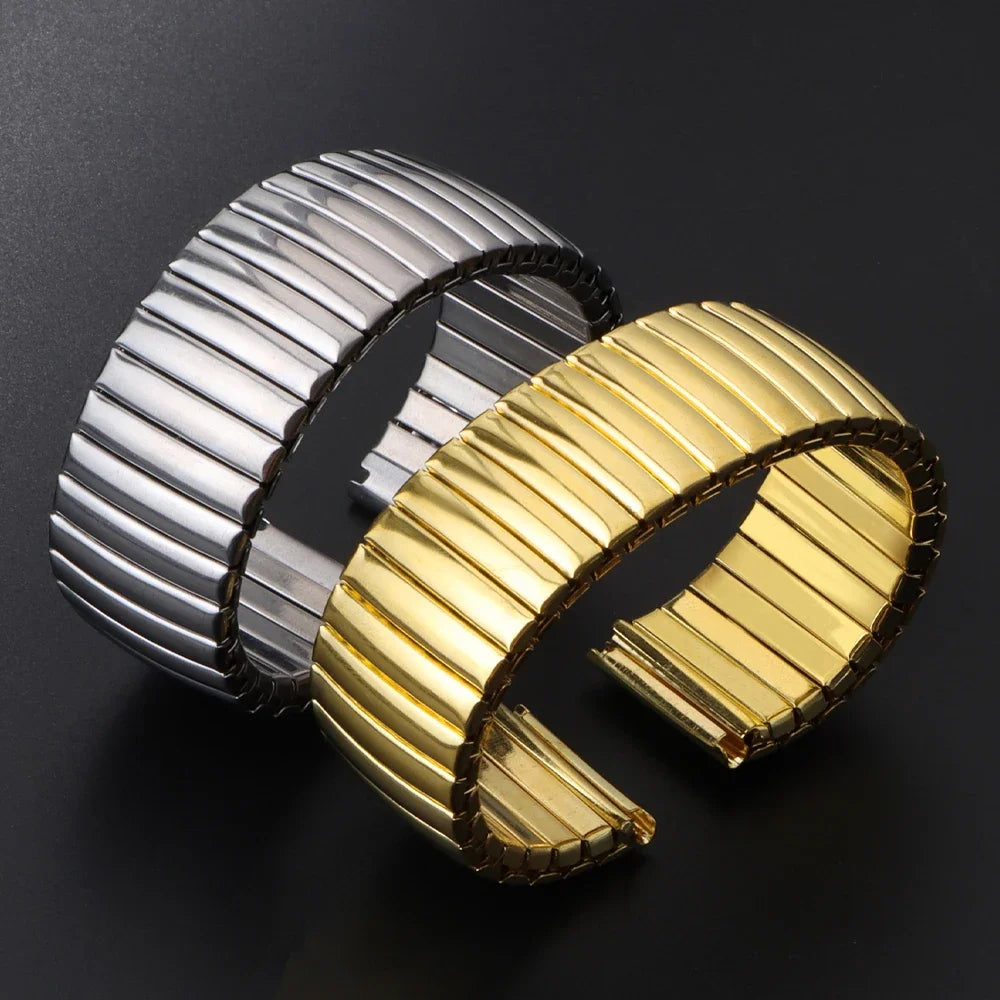 12/14/16/18/20/22mm Metal Expansion Bracelet for Xiaomi for Huawei for Samsung Galaxy Watch Band Stainless Steel Elastic Straps