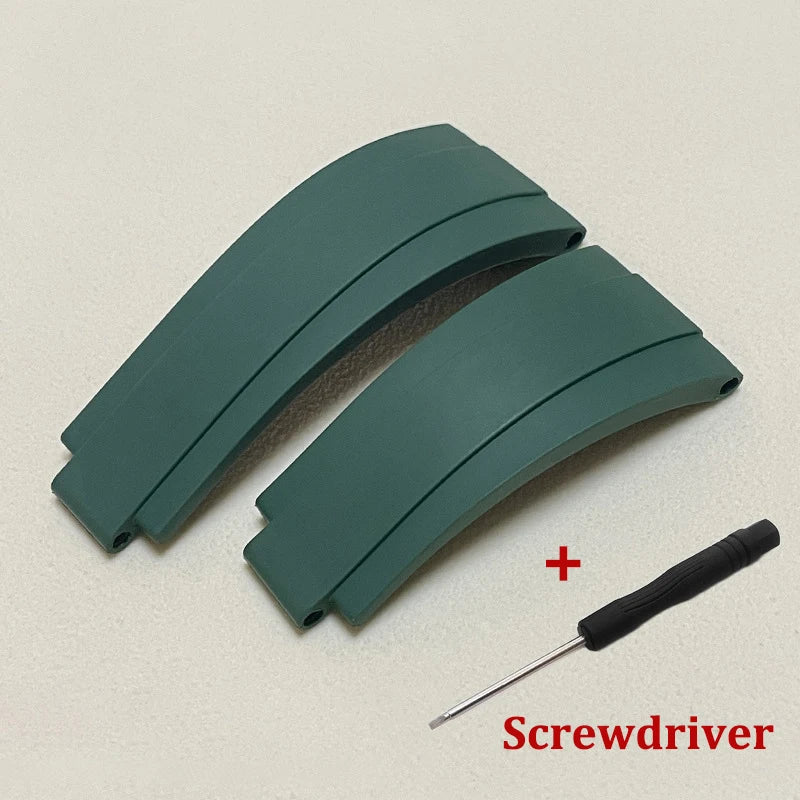 20mm Band for Rolex Watch Strap for Daytona Submariner DEEPSEA GMT Oyster Adjustable Rubber Silicone Bracelet with Screw Driver