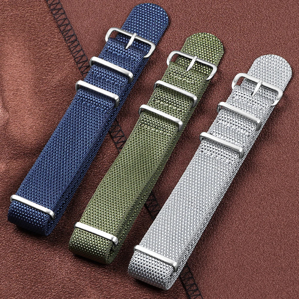 New Ribbed Nylon Watch Strap for Omega Seamaster 007 Watch Band 20mm 22mm Accessories for Seiko Military Watch Bracelets