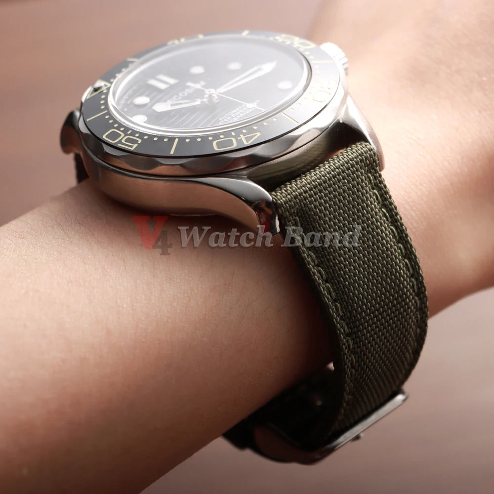 Sailcloth Strap for Omega Genuine Sailcloth Watch Band Premium Two Sided Nylon Quick Release Bracelet 20mm 22mm Sport Wristbelt