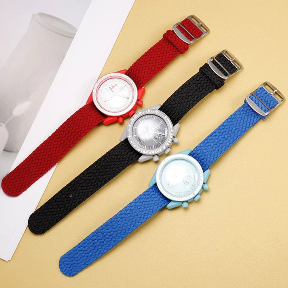 Fabric Woven Bracelet for Perlon14 16 18mm for Omega Seamaster007 20mm 22mm for Rolex for Tudor Watch Band Nylon Strap Wristband
