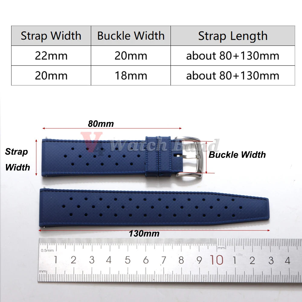 For Fossil for Seiko Bands 18/20/22mm Premium Grade Tropical Rubber Watch Strap for Oris for Omega for S-eiko SKX007 Watch Bands