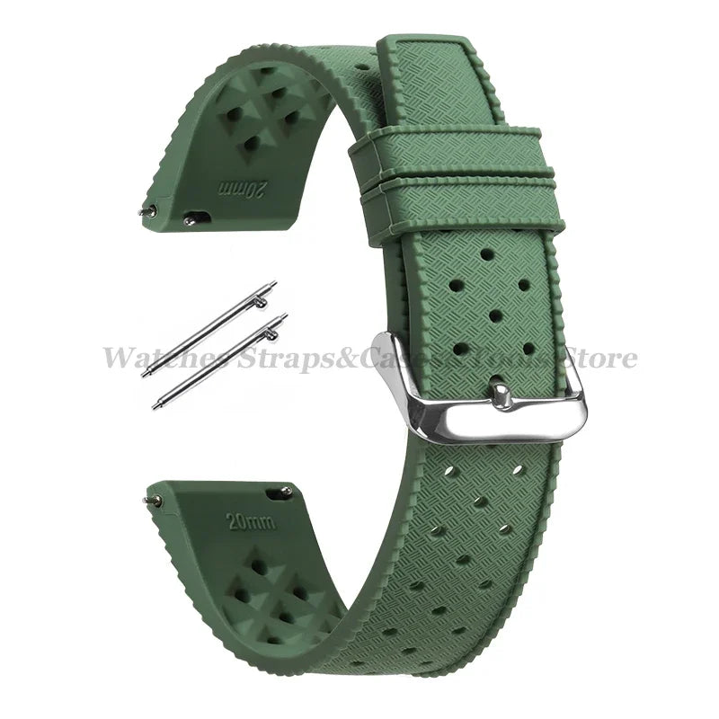 Tropic Silicone Watch Strap 18/20mm 22mm for Seiko for Fossil for Oris Wrist Band Quick Release Soft Rubber Bracelet Replacement