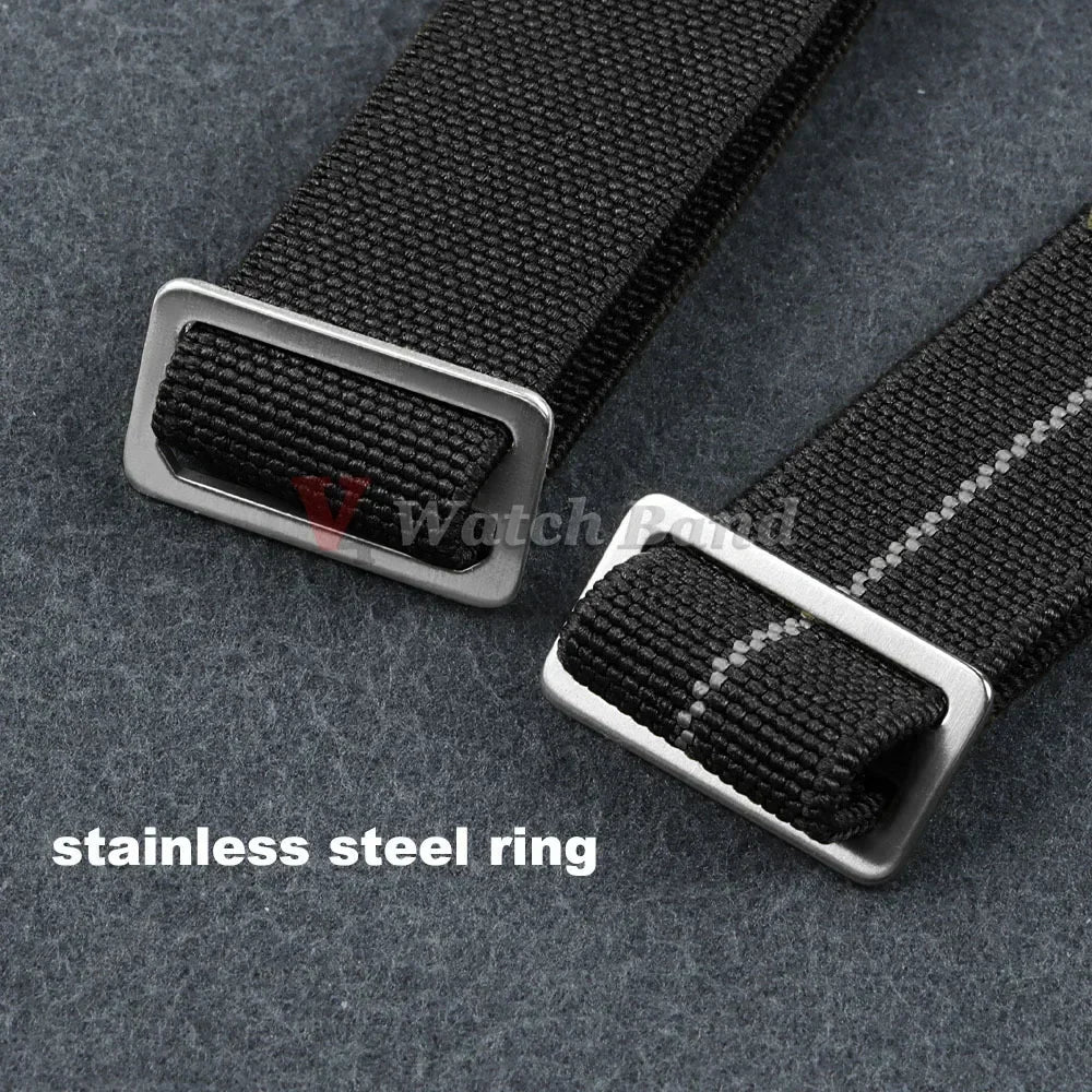 18mm 20mm 22mm Nylon Watchbands 60s French Troops Parachute Bag Elastic Bracelet Man's Universal  Military Seatbelt Reloj Strap