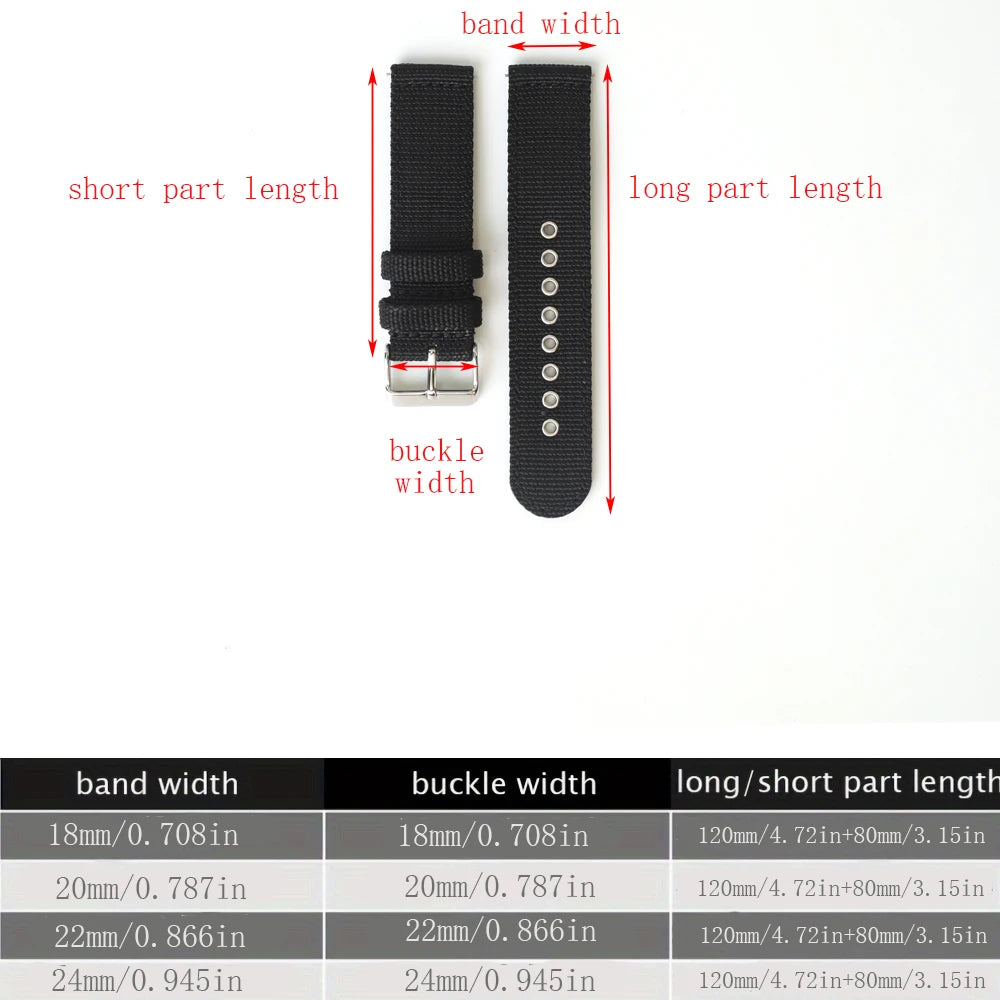 18mm 20mm 22mm 24mm Nylon Watch Strap for Seiko Band Military Sport Comfortable Wristband for Omega Bracelet