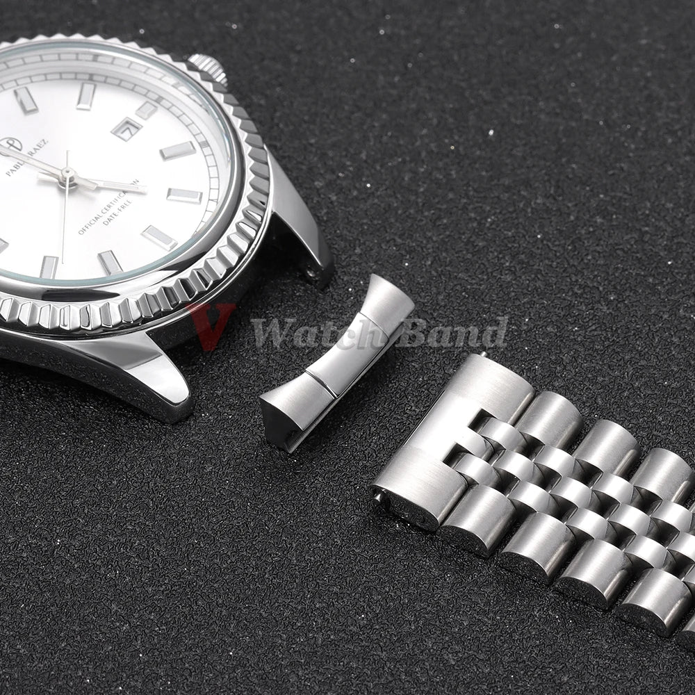 Solid Stainless Steel Curved End Silver End Link for Rolex for Submariner for Daytona Watch Arc Interface Waterproof Accessories