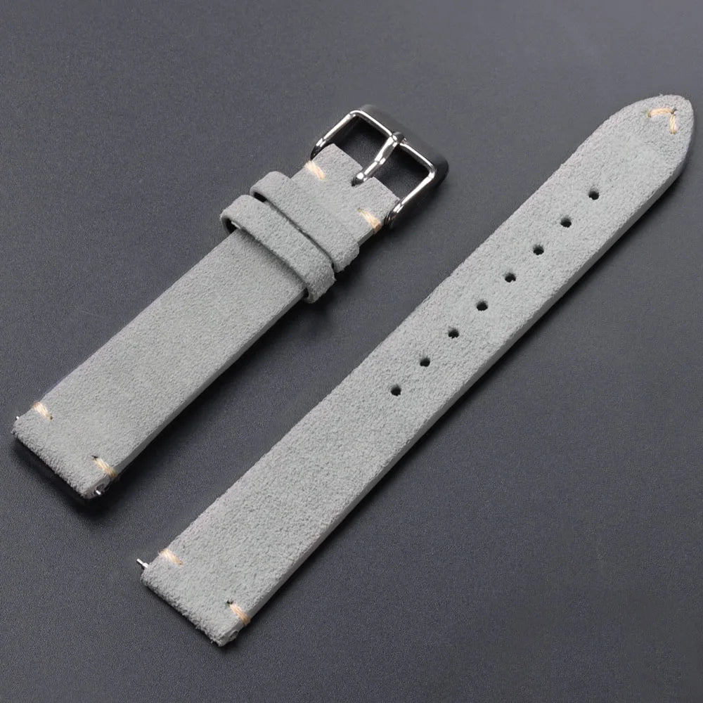 Quick Release Soft Suede Watch Strap for Seiko 18/20/22mm for Huawei Watch Gt3/Gt4 Bracelet 14/16mm Women Men Calfskin Wristband