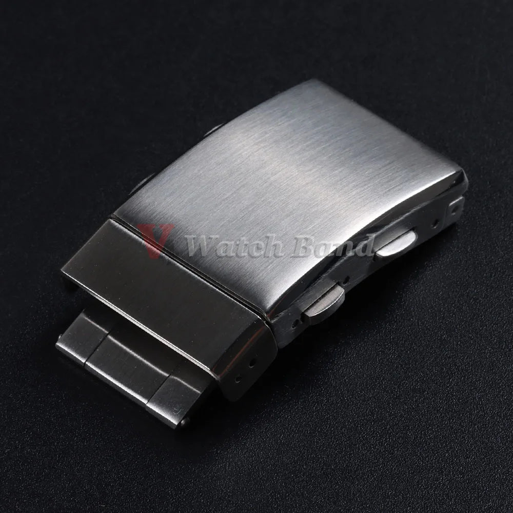 20/22mm Stainless Steel Watch Clasp 18mm  Brushed Extendable Adjustable Double Push Button Folding Safety Watch Buckle Accessory