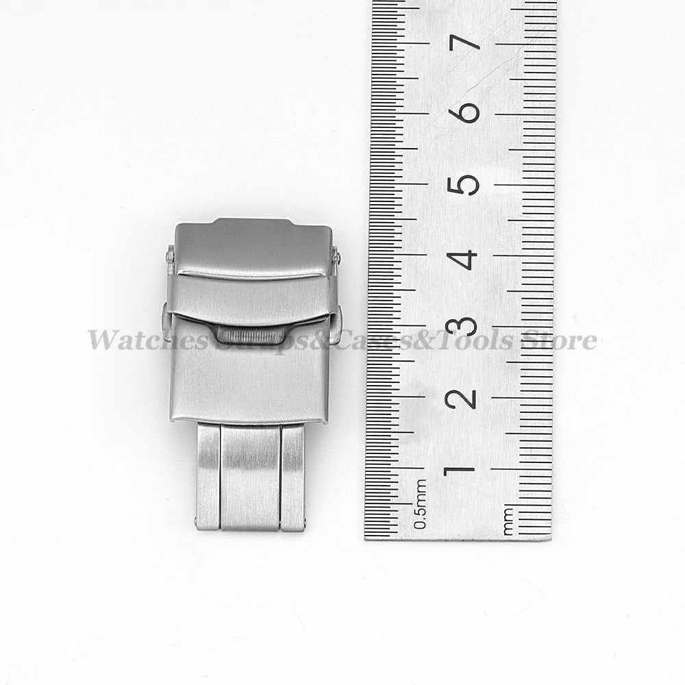 Stainless Steel Watchband Buckle for Seiko Watch Clasp 18mm/20mm/22mm/24mm Soild Button for Citizen Diver Clasp WatchAccessories