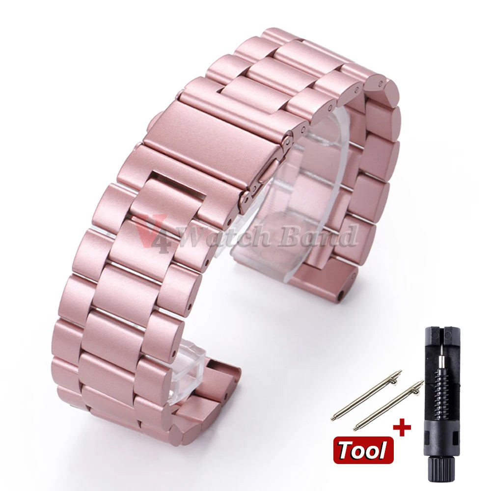 22mm 20mm Watch Band For Samsung Galaxy Watch 7/6/5/4/3 40mm 44mm S3 Active2 Huawei Watch GT4 GT3 Gt2e Stainless Steel Band