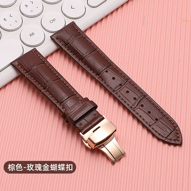 18mm 20mm 22mm 24mm Crocodile Pattern Straps for Wrist Bracelet for Seiko Vintage Leather Watch Band for Omega Butterfly Buckle