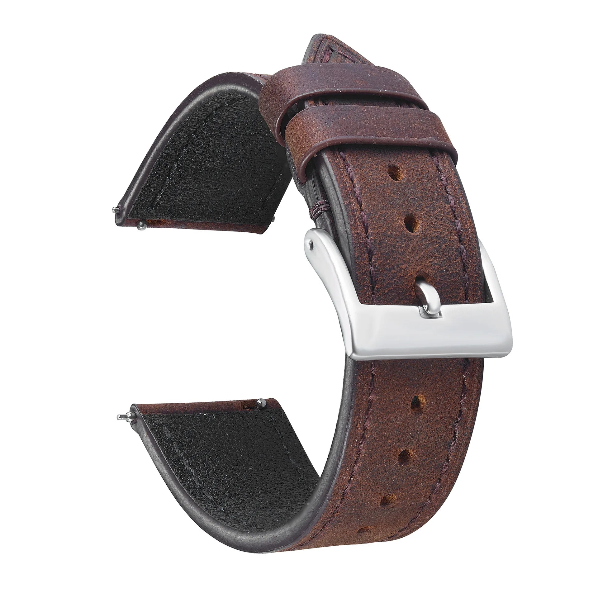 Crazy Horse Cowhide Leather Watch Strap 18mm19mm 20mm 21mm 22mm 24mm Butterfly Buckle Bracelet for Omega Smart Vintage Watchband