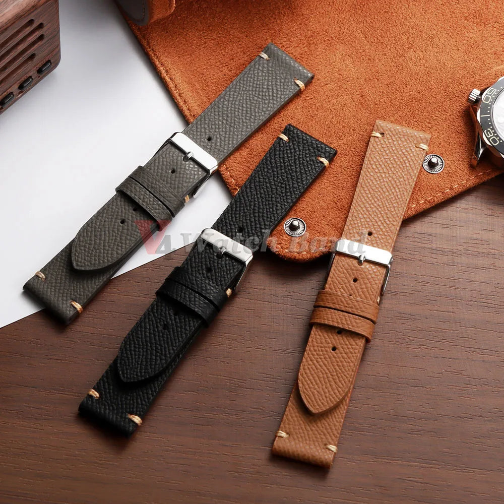 Cowhide Leather Watch Strap 18mm 19mm 20mm 22mm for Samsung Galaxy Watch 8/7/6/5/4 Vintage Brown Watchband for Rolex Bracelets