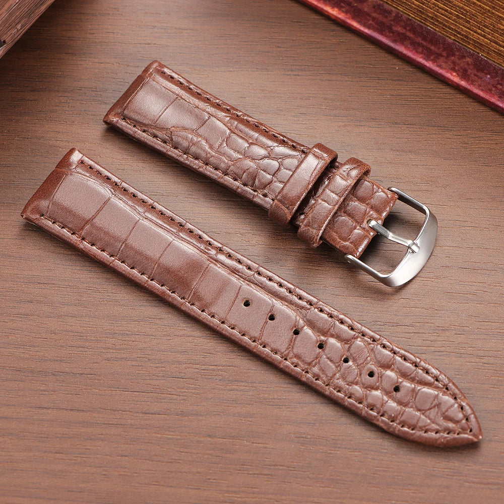 12mm 14mm 16mm 18mm 20mm 22mm Universal Replacement Watch Strap Leather Watchband for Smartwatch Men Women Watchband Accessories