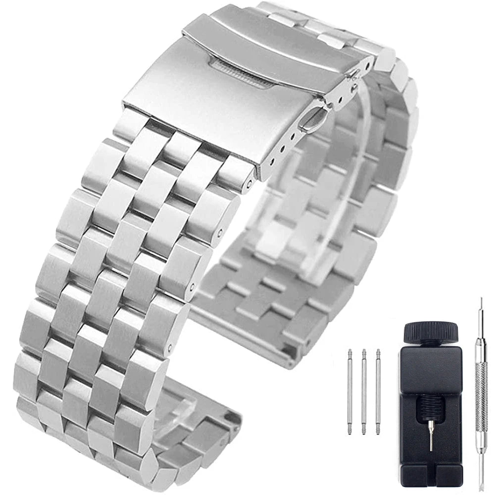 High Quality Full Solid Screw Stainless Steel Watch Band for SEIKO SKX007/009 SKX173/175 Wristband 18/20/22/24/26mm Bracelet