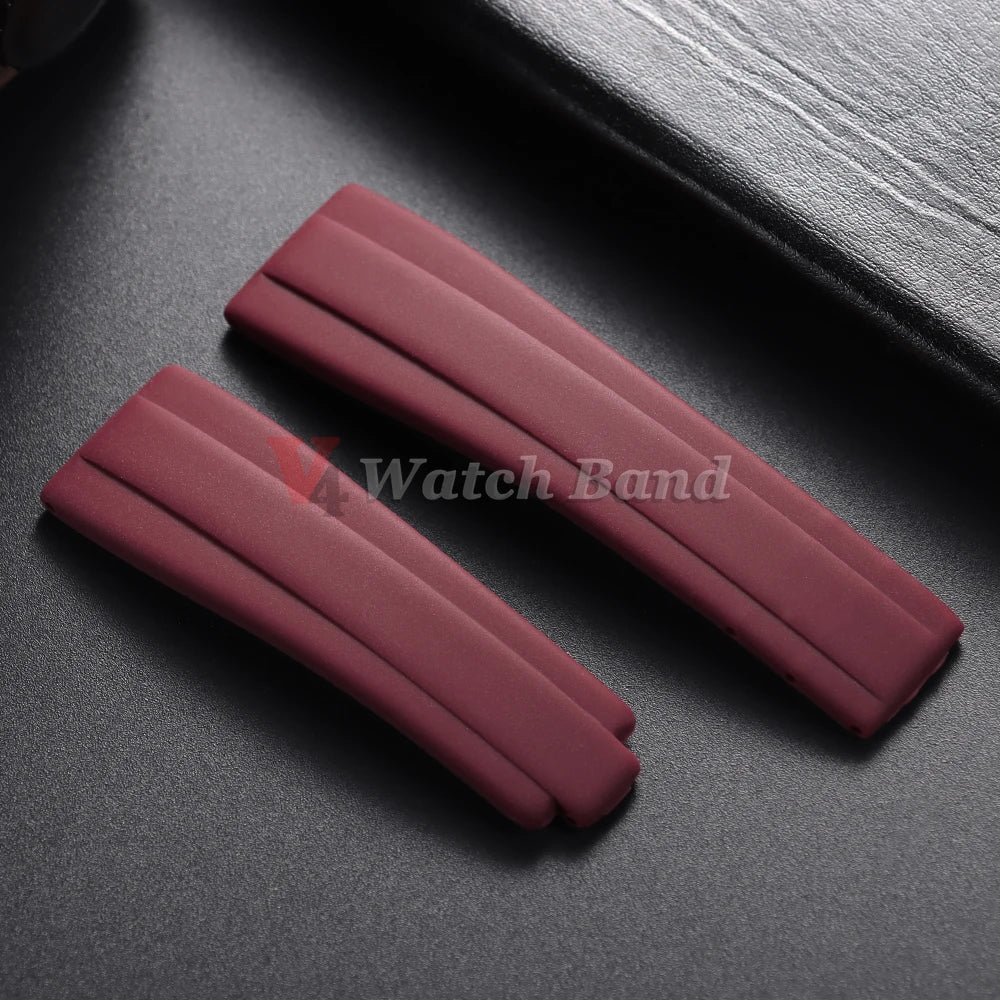 20mm Watchband for Rolex DAYTONA SUBMARINER Yacht-Master GMT Explorer Silicone Rubber Watch Accessory Watch Bracelet Strap Chain