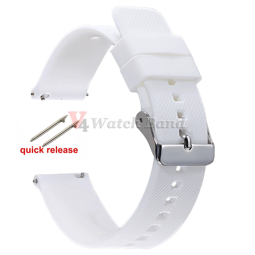 18mm 19mm 20mm 21mm 22mm Watch Band for Samsung Galaxy3 4 5 Quick Release Silicone Strap for Huawei GT2/GT3 Smart Watch Bracelet