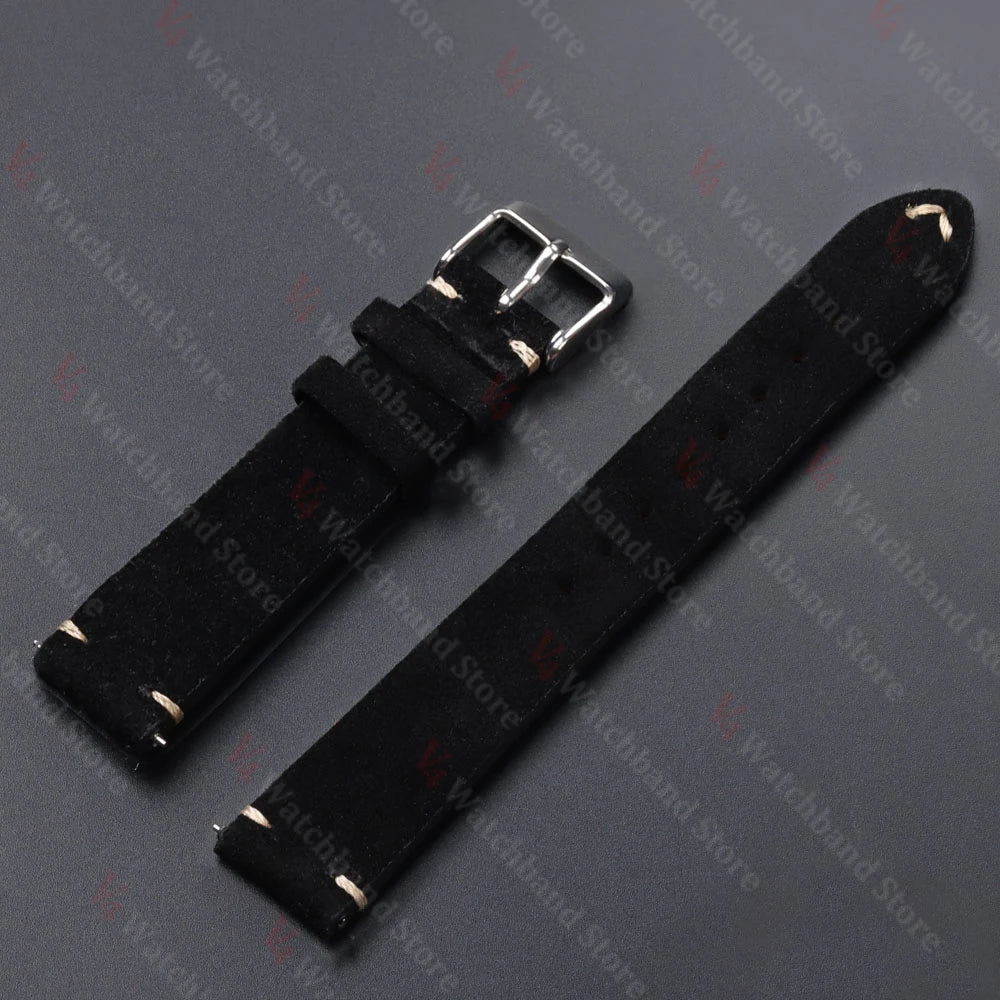Quick Release Soft Suede Watch Strap for Seiko 18/20/22mm for Huawei Watch Gt3/Gt4 Bracelet 14/16mm Women Men Calfskin Wristband