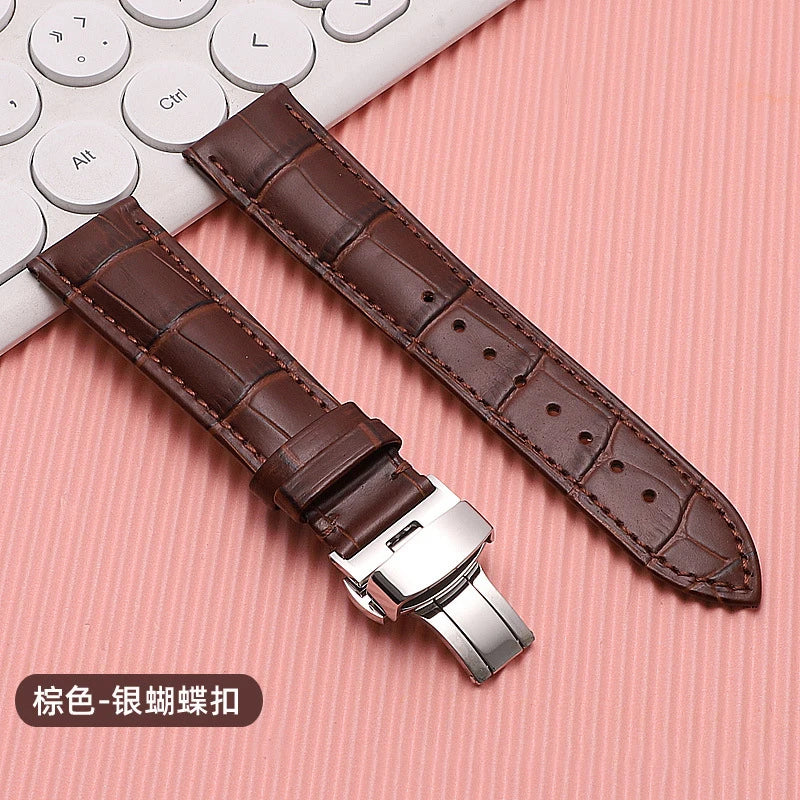 18mm 20mm 22mm 24mm Crocodile Pattern Straps for Wrist Bracelet for Seiko Vintage Leather Watch Band for Omega Butterfly Buckle