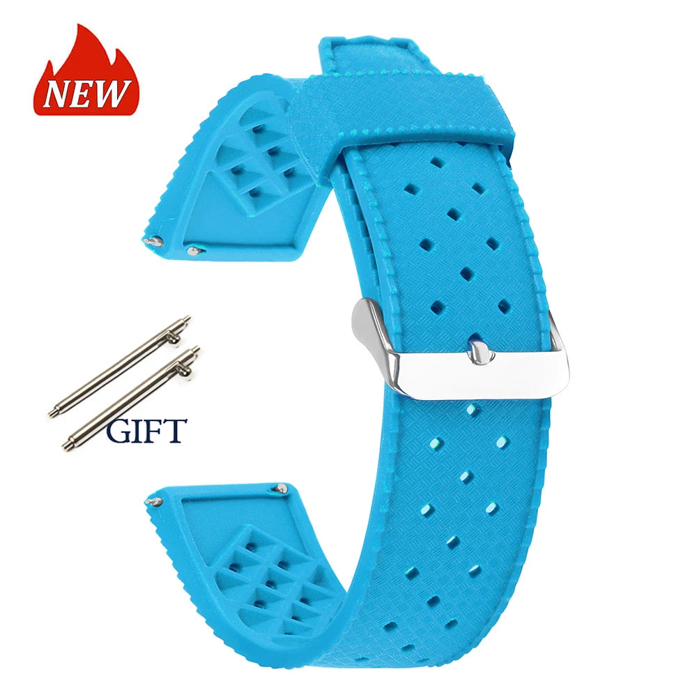 Premium Tropic Rubber Watchband for Seiko 20 22mm Quick Release Band for Fossil Strap for Oris Silicone Tropical Waterproof Band