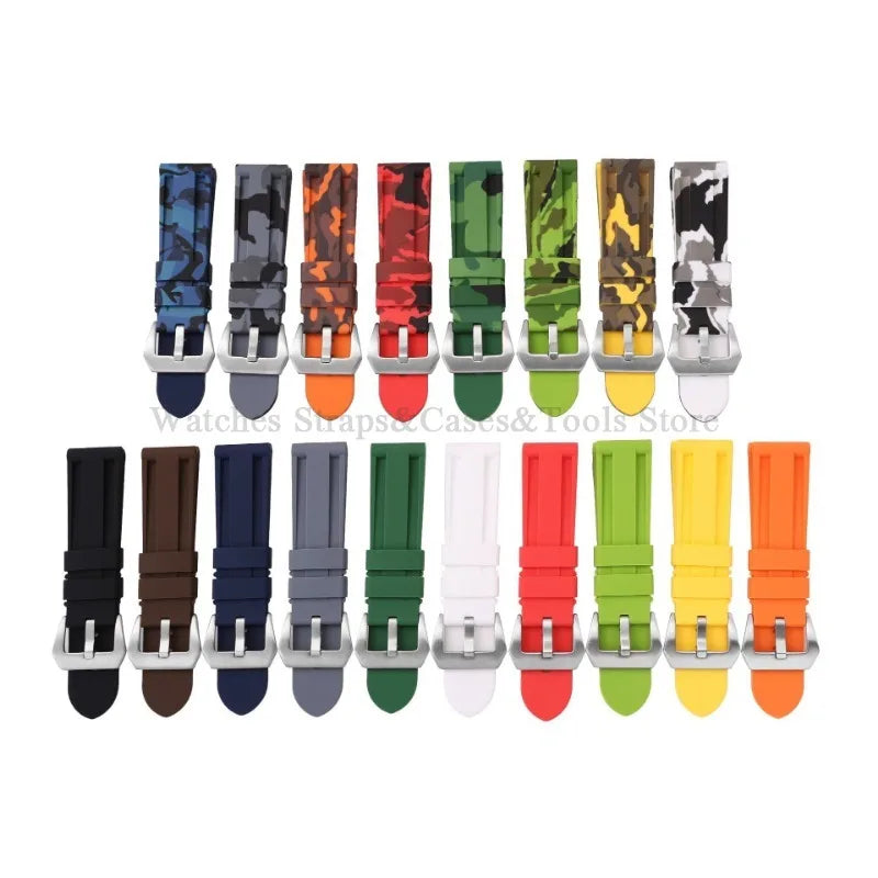 Camouflage Rubber Strap For Panerai Band 20mm 22mm 24mm 26mm Silicone MenSport Waterproof Wristband For Omega Universal Bracelet