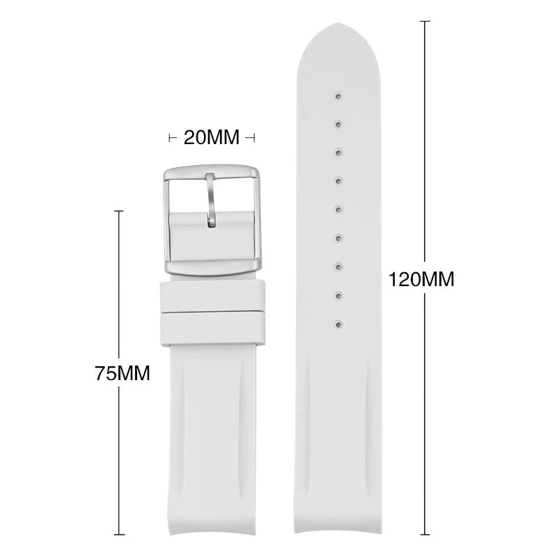 New 20mm for Moonswatch Rubber Watch Strap Curved End For Omega Joint Constellation Watchband Men Waterproof Sports Watch Band