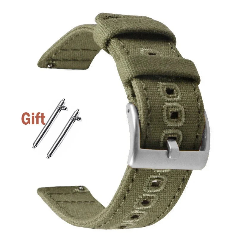 Quick Release Bracelet for Huawei Strap18mm 20mm 22mm Braided Canvas Watch Band for Samsung Galaxy 3/4 40mm 44mm Classic 46/42mm