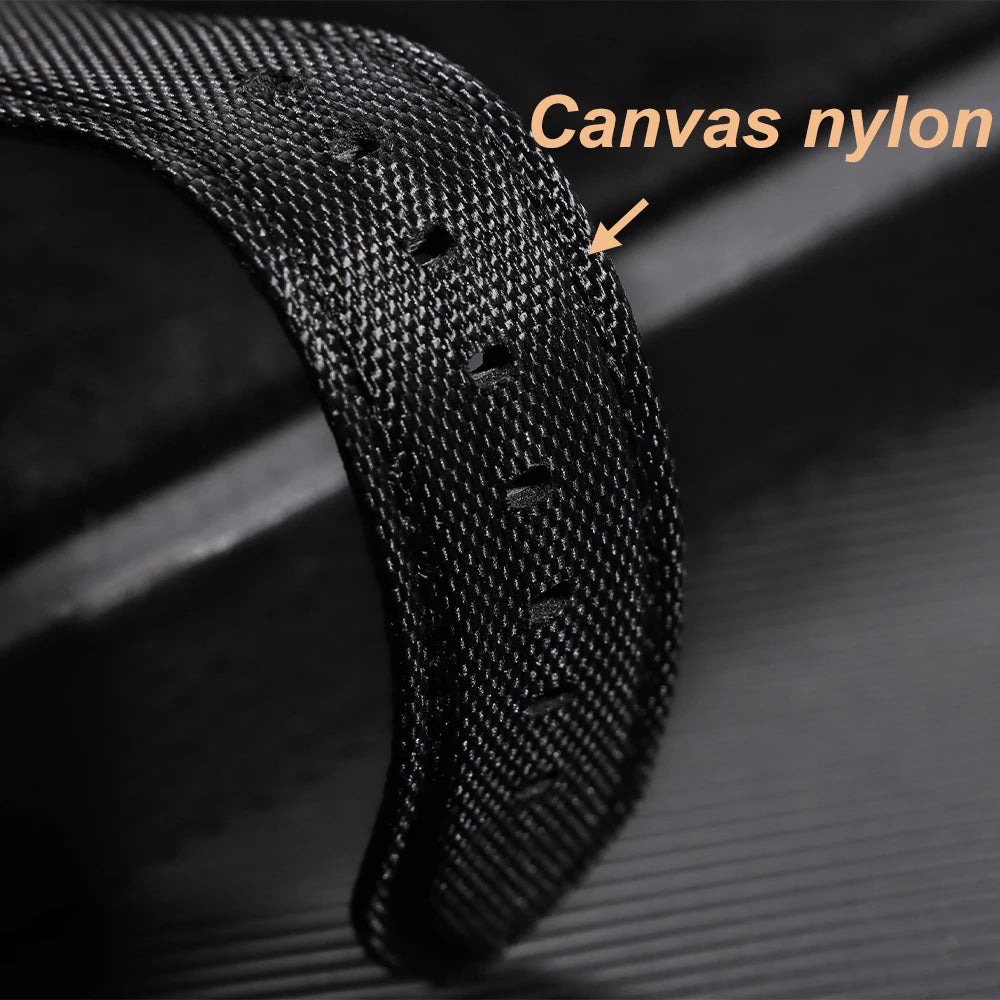Canvas Nylon Watch Band Butterfly Buckle Quick Release Sailcloth Watch Strap for Omega 20mm 22mm Wrist Bracelet  for Seiko
