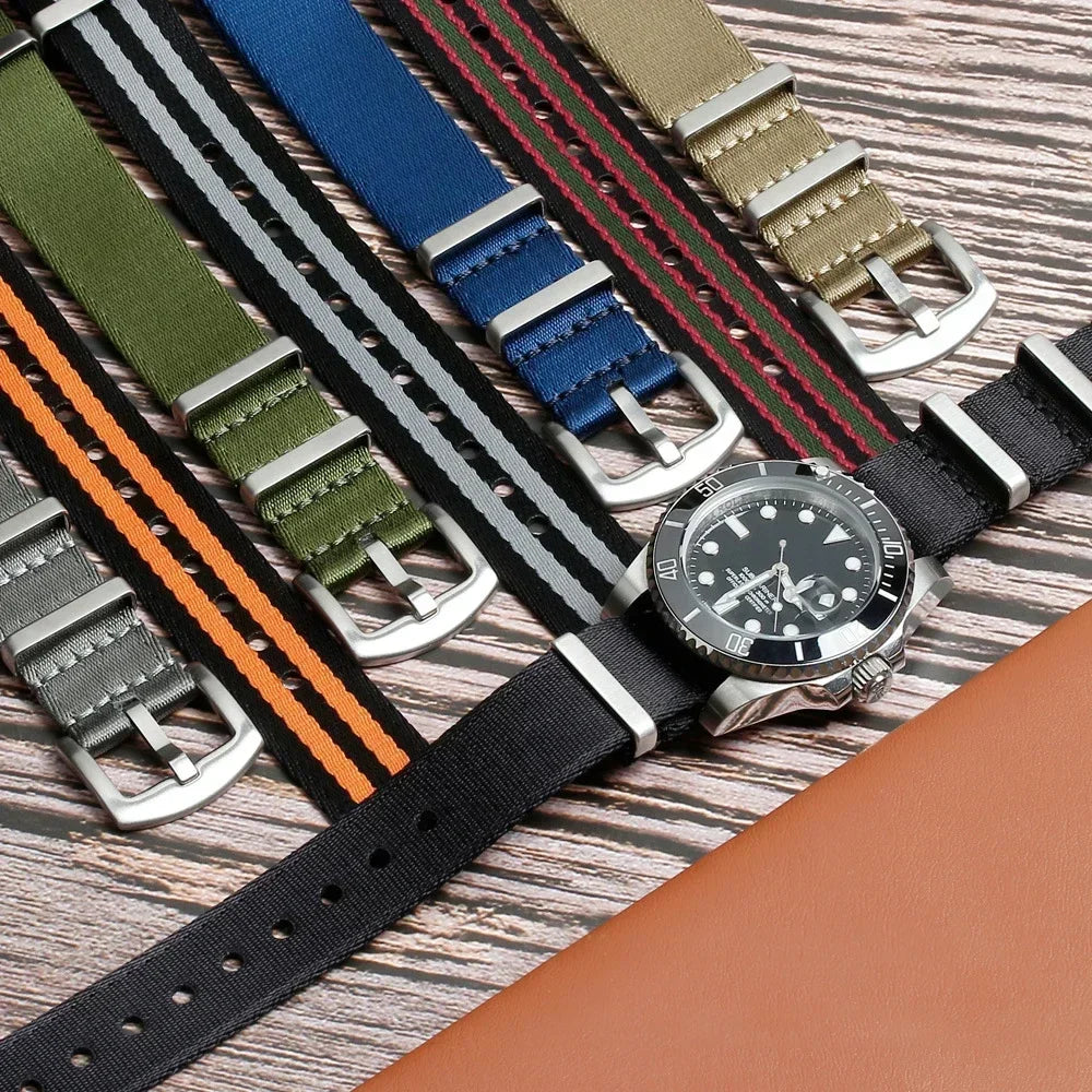 High Density Nylon Strap for Omega Seamaster 007 20mm 22mm Soft Nylon Bracelet for Seiko Military Watchband for Samsung Galaxy