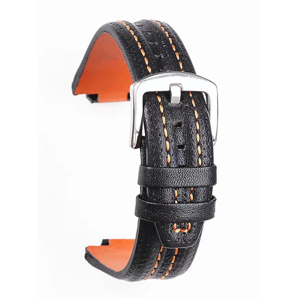 Watch Straps for Seiko Sportura Genuine Leather Watchband 15X27MM Men Sport Watch Bracelet SNL029P2 SNL021P1 SNA595P2 SNL017P1