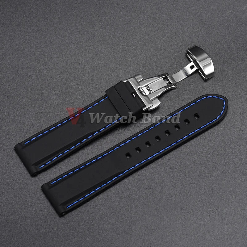 Quick Release Silicone Strap for Seiko 5 skx turtle Men Women Sport Waterproof Watch Band 18mm 20mm 22mm 24mm Butterfly Buckle