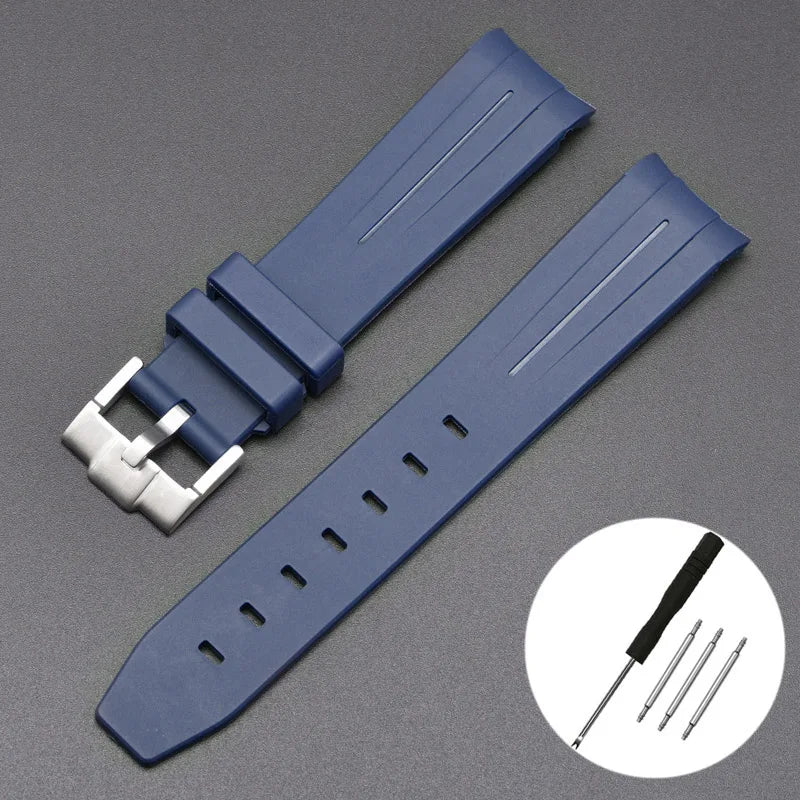 20mm For Moonswatch Rubber Watch Strap For Omega Curved End Interface Joint Constellation Men Women Waterproof Sports Watch Band