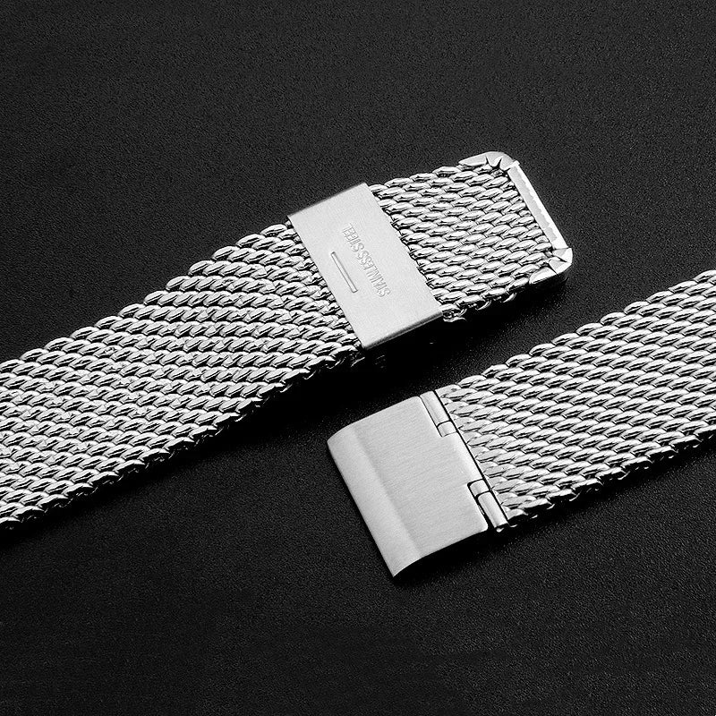 1.0 Mesh Milanese Watch Strap QuickRelease Stainless Steel Bracelet 3mm Thickness for DW for Omega Wristband 18mm 20mm 22mm 24mm