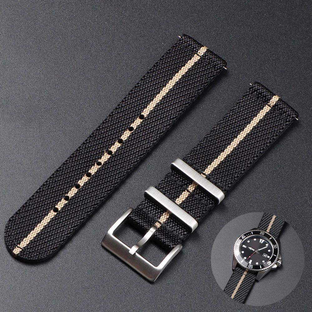 20 22mm Nylon Strap for Tudor for Omega Watch Band Woven Canvas Fabric Band for Seiko Men Military Sport Quick Release Bracelet