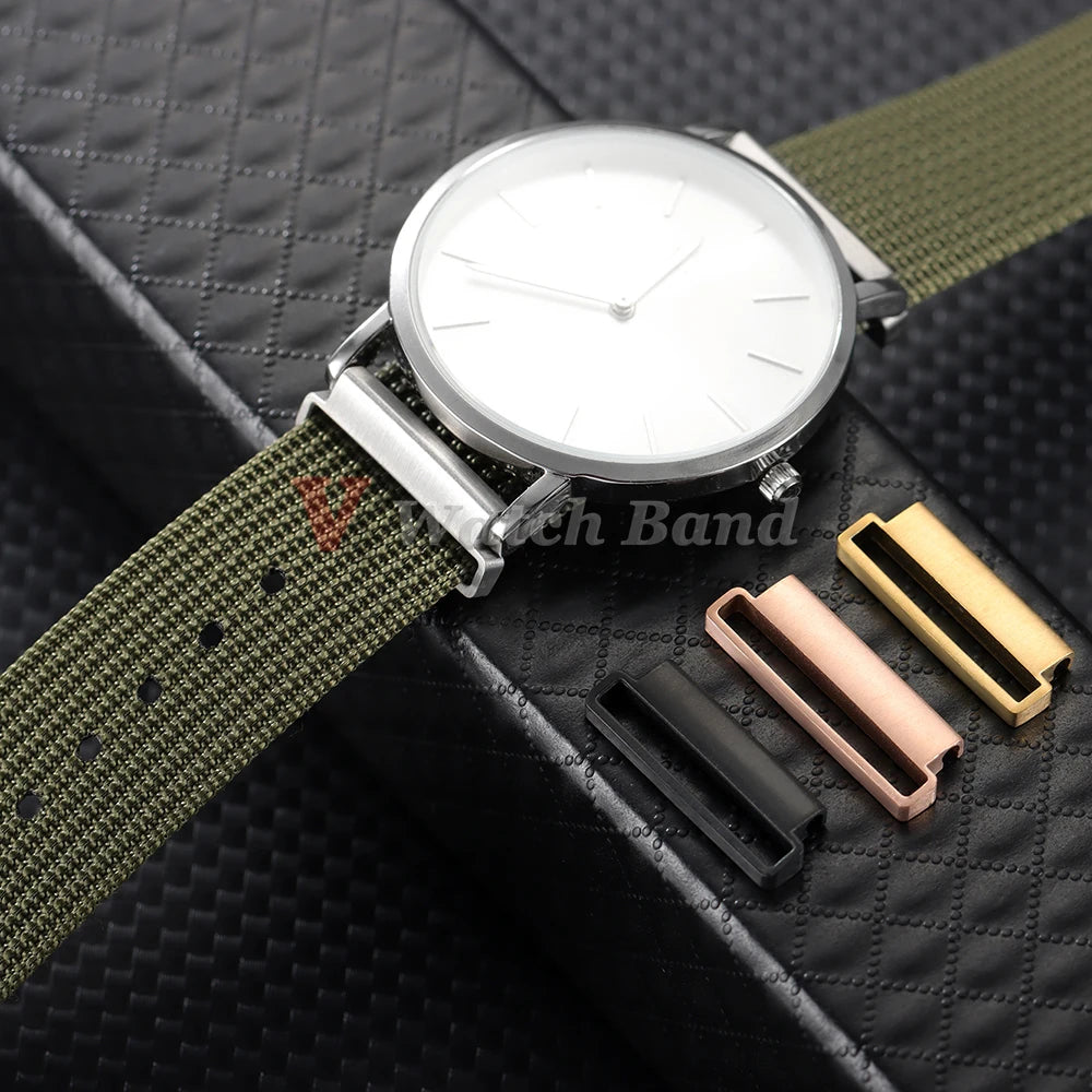 1Pair Watch Connector 20mm to 22mm,22mm to 24mm Quick Release Stainless Steel Milanese Nylon Watch Strap Metal Adapter Accessory