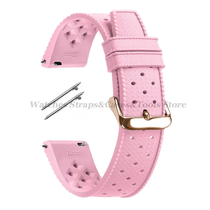 Tropic Silicone Watch Strap 18/20mm 22mm for Seiko for Fossil for Oris Wrist Band Quick Release Soft Rubber Bracelet Replacement