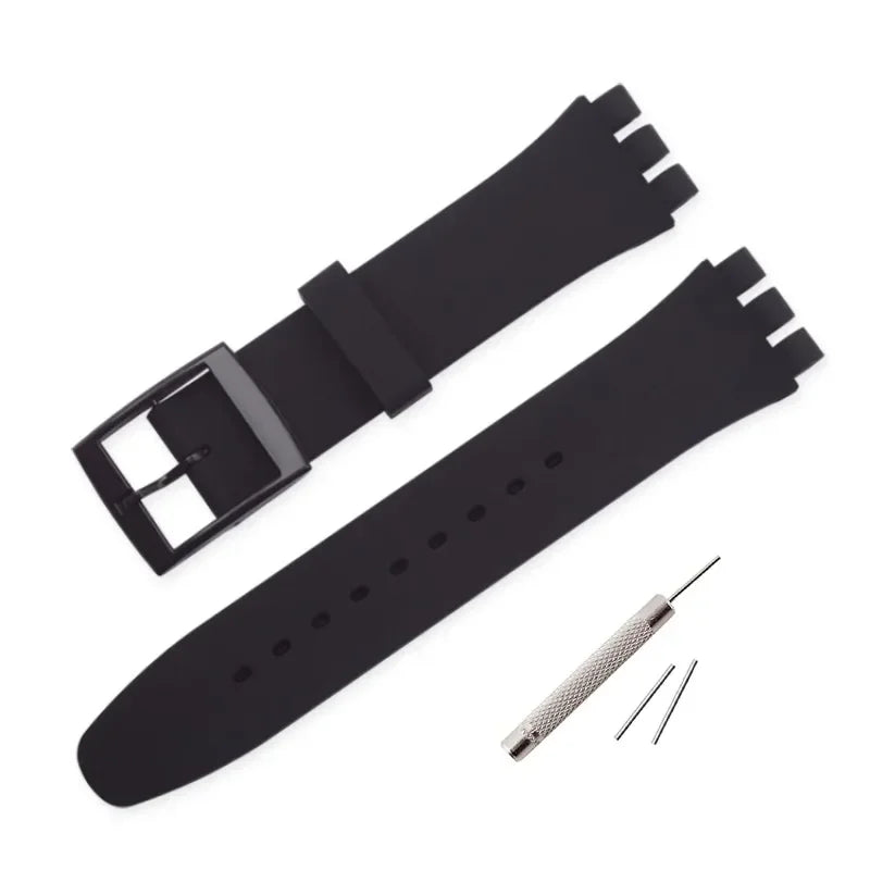 Rubber Strap for Swatch Colorful Sports  Band Replacement Wrist Bracelet 16mm 17mm 19mm 20mm Silicone WatchAccessories