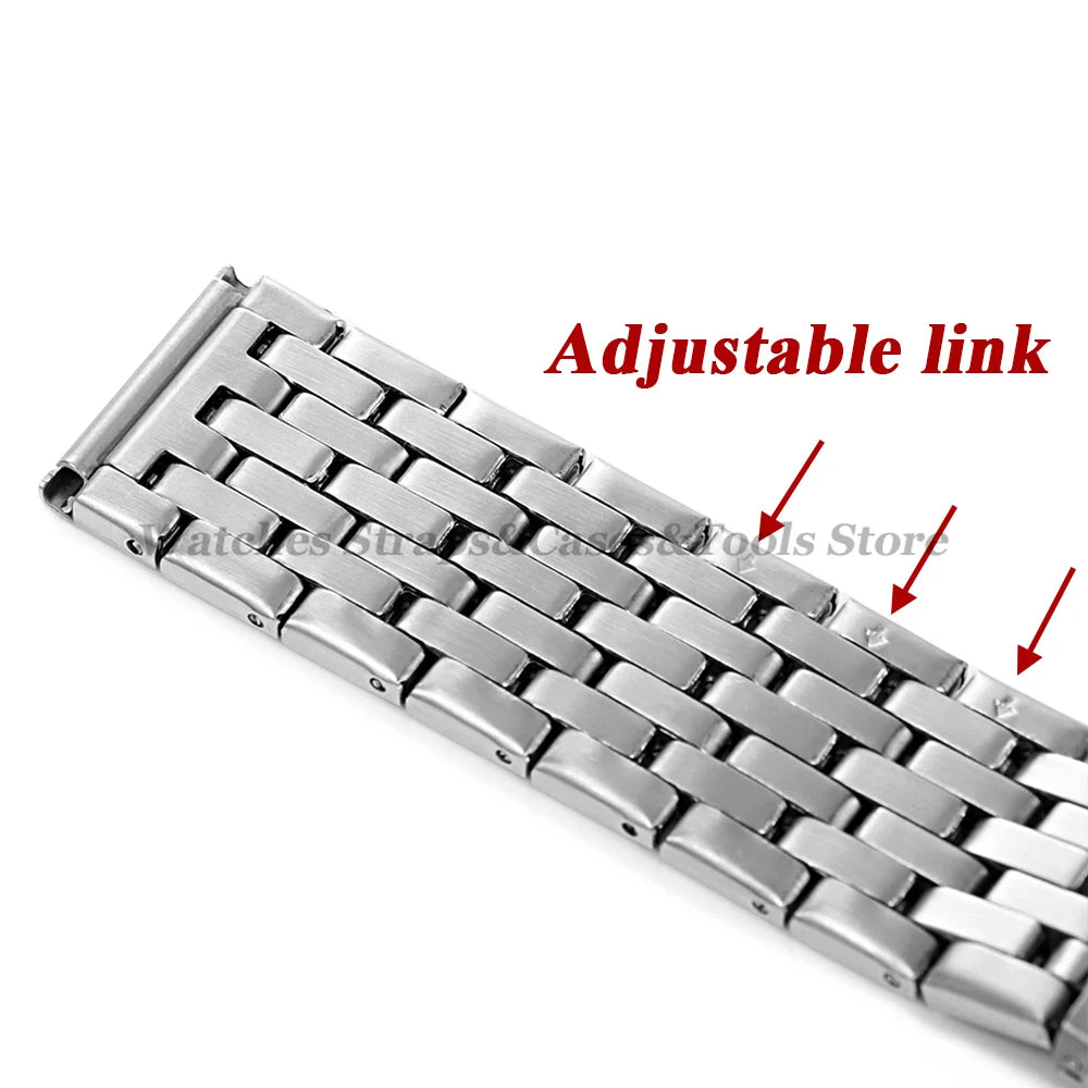 20mm 22mm Stainless Steel Metal Watch Strap for Seiko for Huawei Watch Universal Bracelet Sport Wristband Folding Clasp Bracelet