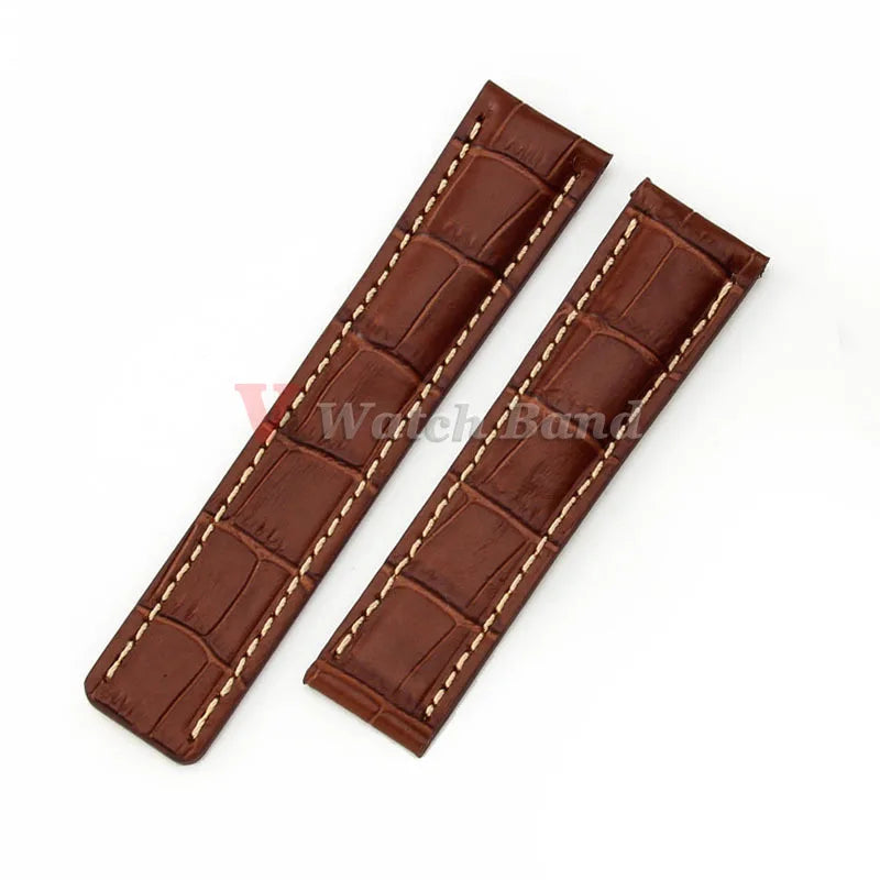 22mm 24mm Cowhide Watch Strap for Breitling Strap Waterproof Bracelet for Breitling MenWomen Wristband Genuine Leather Watchband